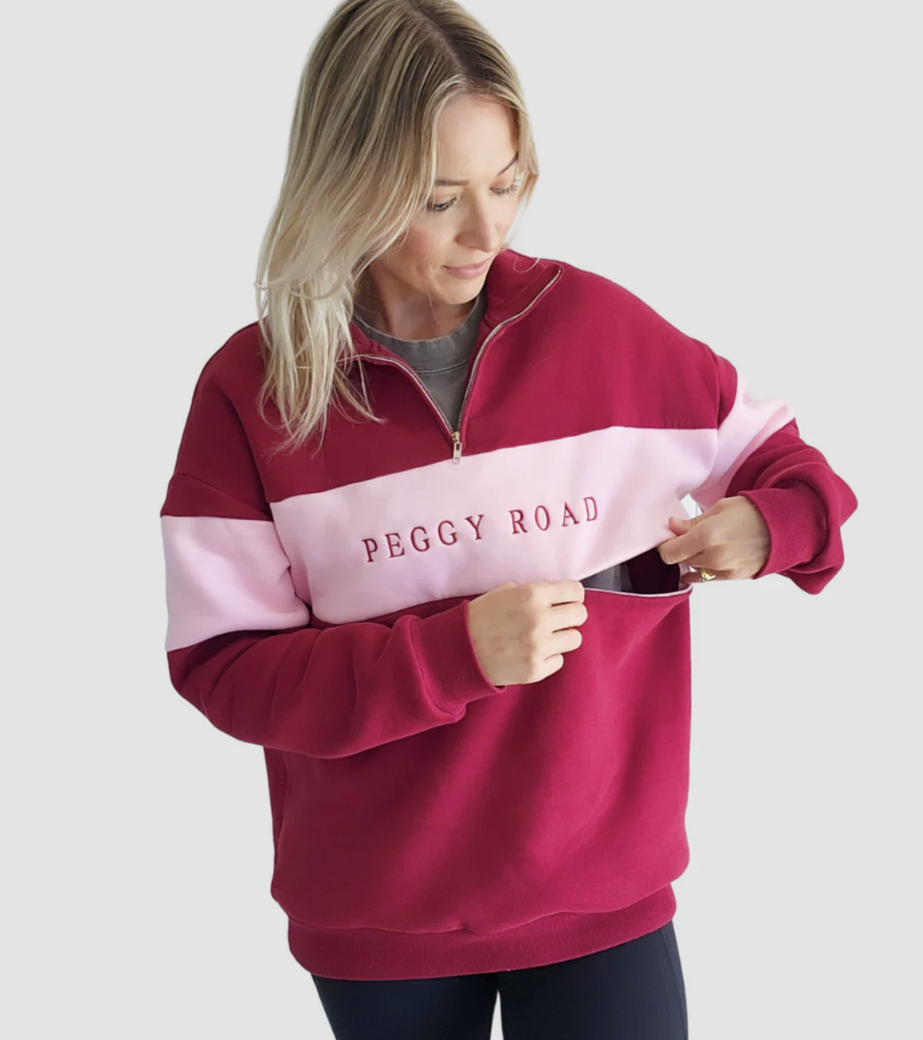 Breast feeding Cherry Fleece Sweater